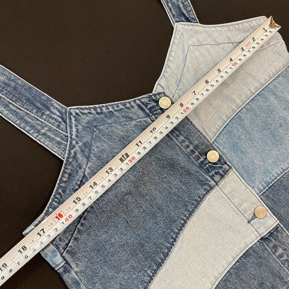 ~ Gap Small Boho Patchwork Denim Mini Dress Butto… - image 8